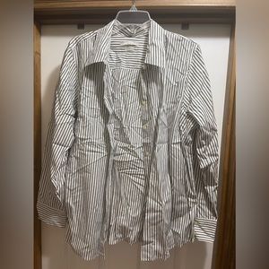 Old Navy black and white stripe button up XXL OBO